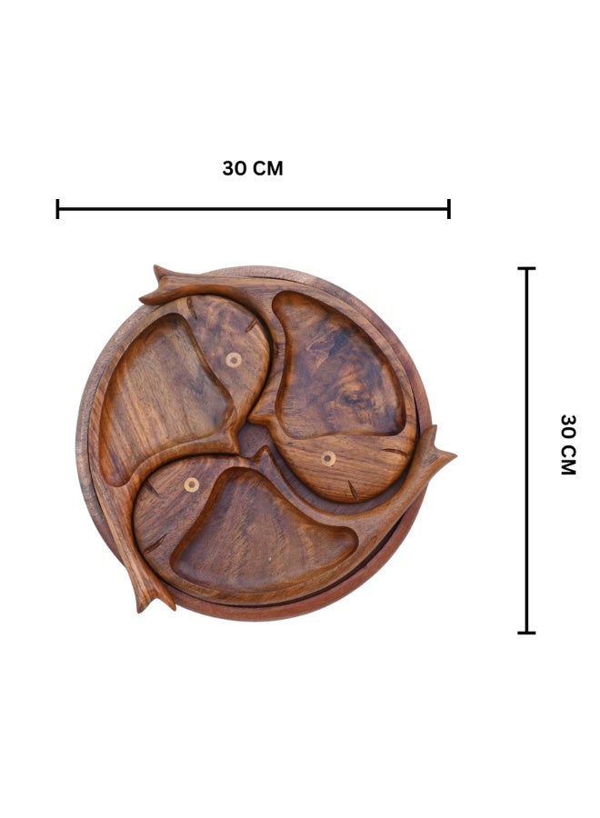 Fish-shaped snack dish made of natural wood - Image 2